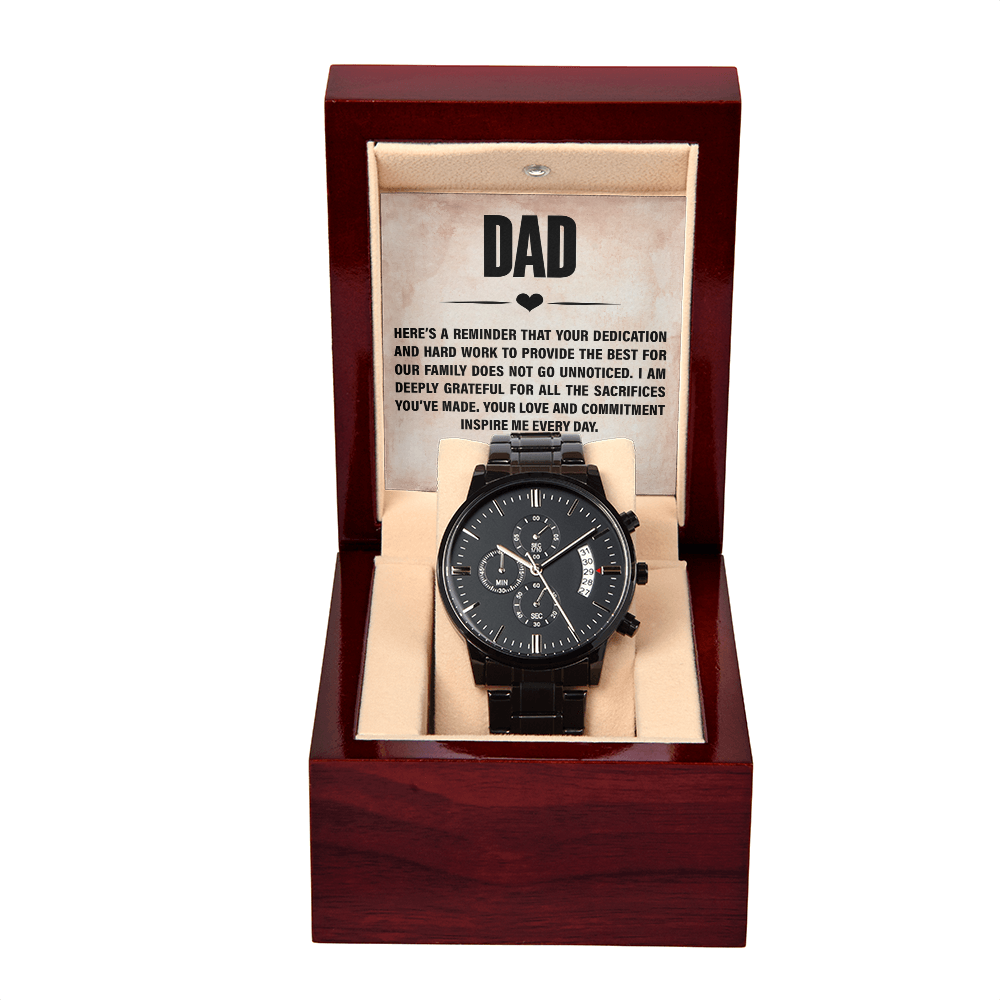 Dad, Happy Father's Day — Black Chronograph Watch