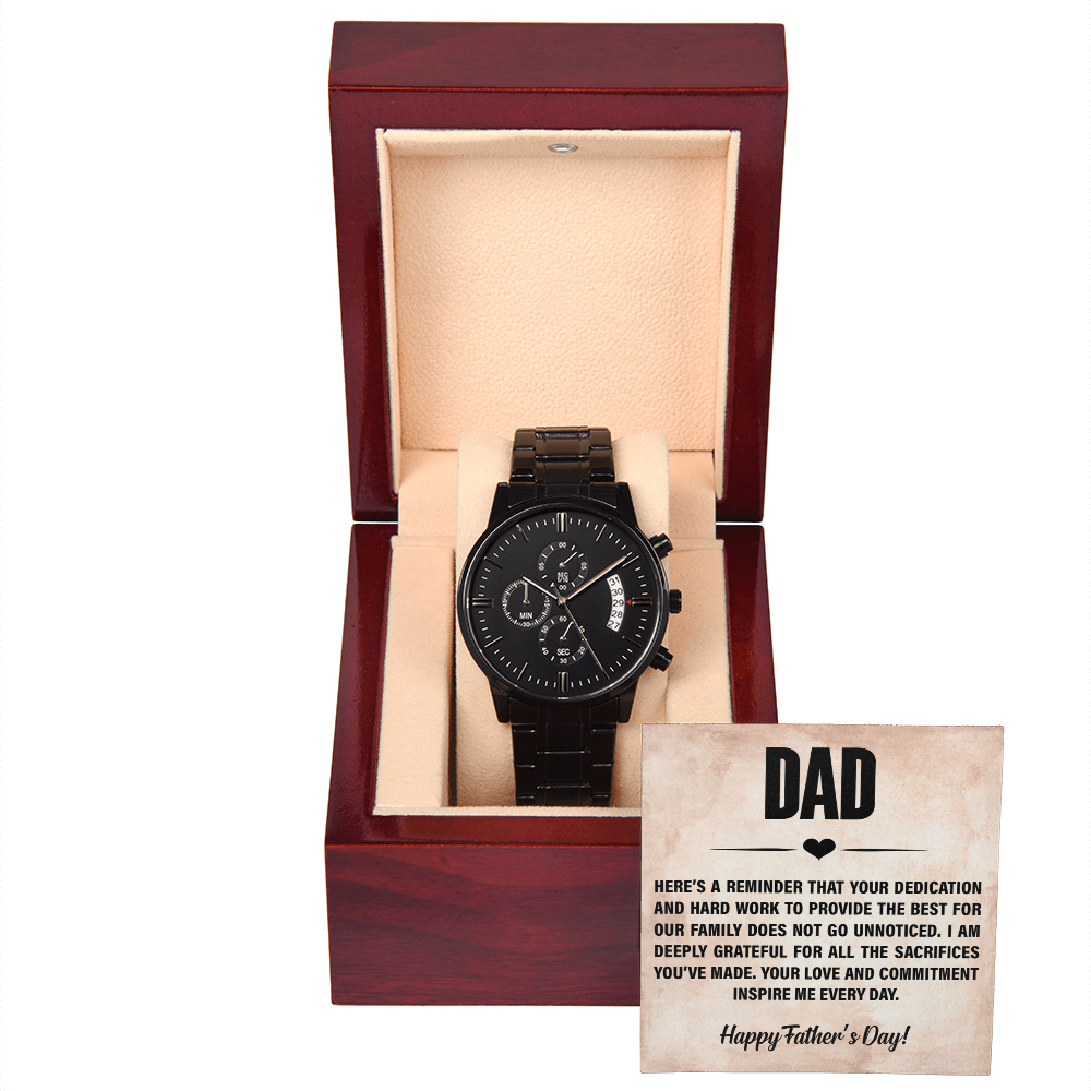 Dad, Happy Father's Day — Black Chronograph Watch