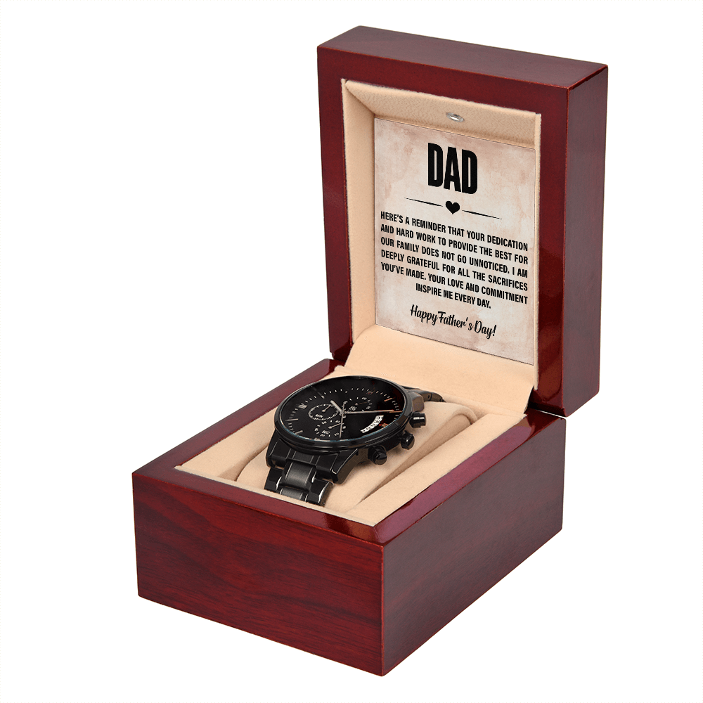 Dad, Happy Father's Day — Black Chronograph Watch