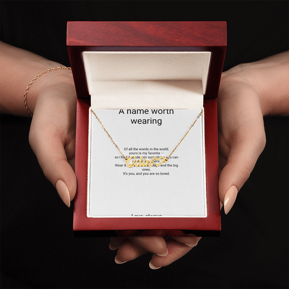 Personalized Heart Name Necklace Gift - Custom Name Pendant with Message Card, Name Jewelry Gift for Her