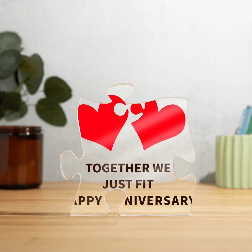 Together We Just Fit Acrylic Puzzle Plaque