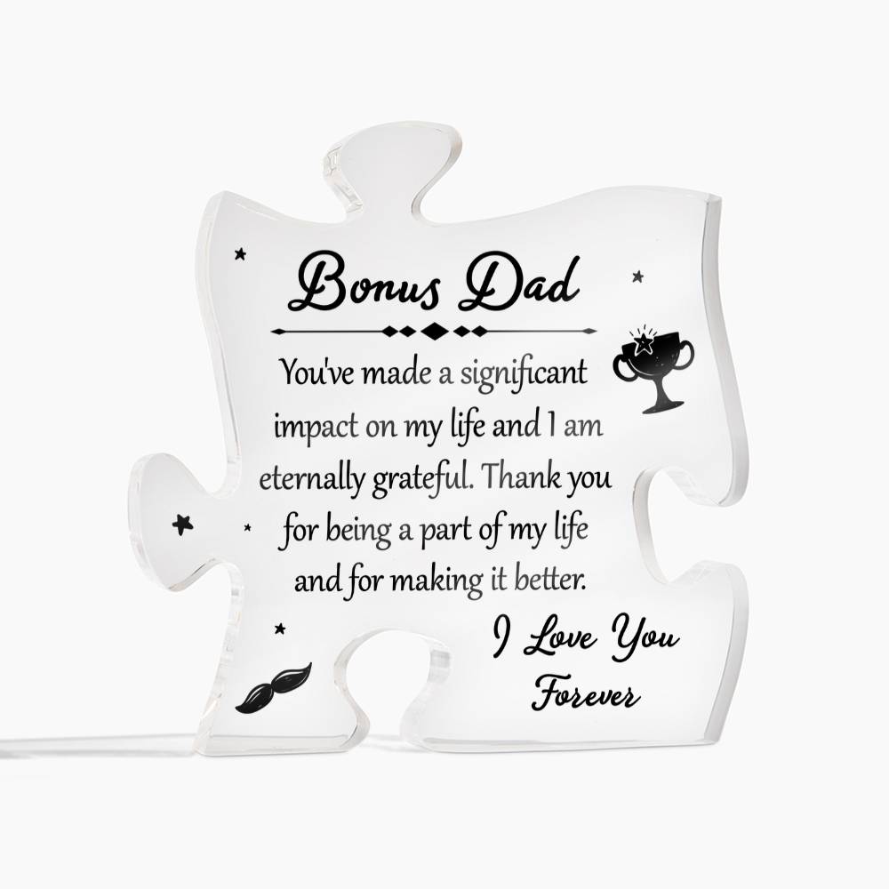 To My Bonus Dad Acrylic Puzzle Plaque - You've Made A Significant Impact, Father's Day Gift