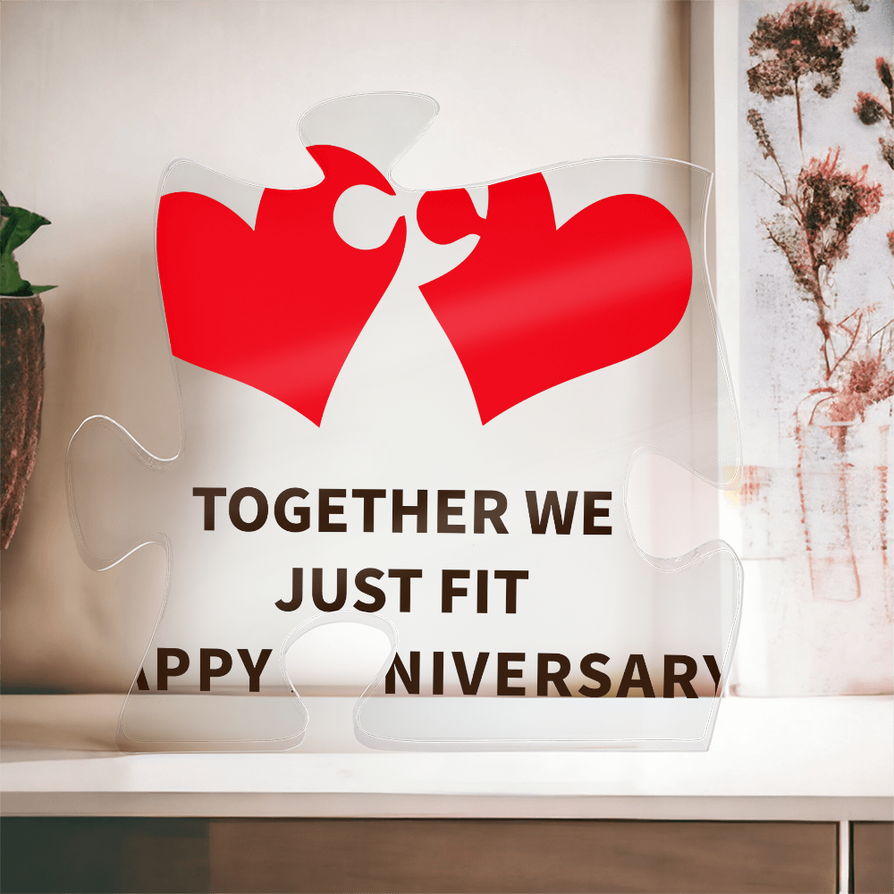 Together We Just Fit Acrylic Puzzle Plaque