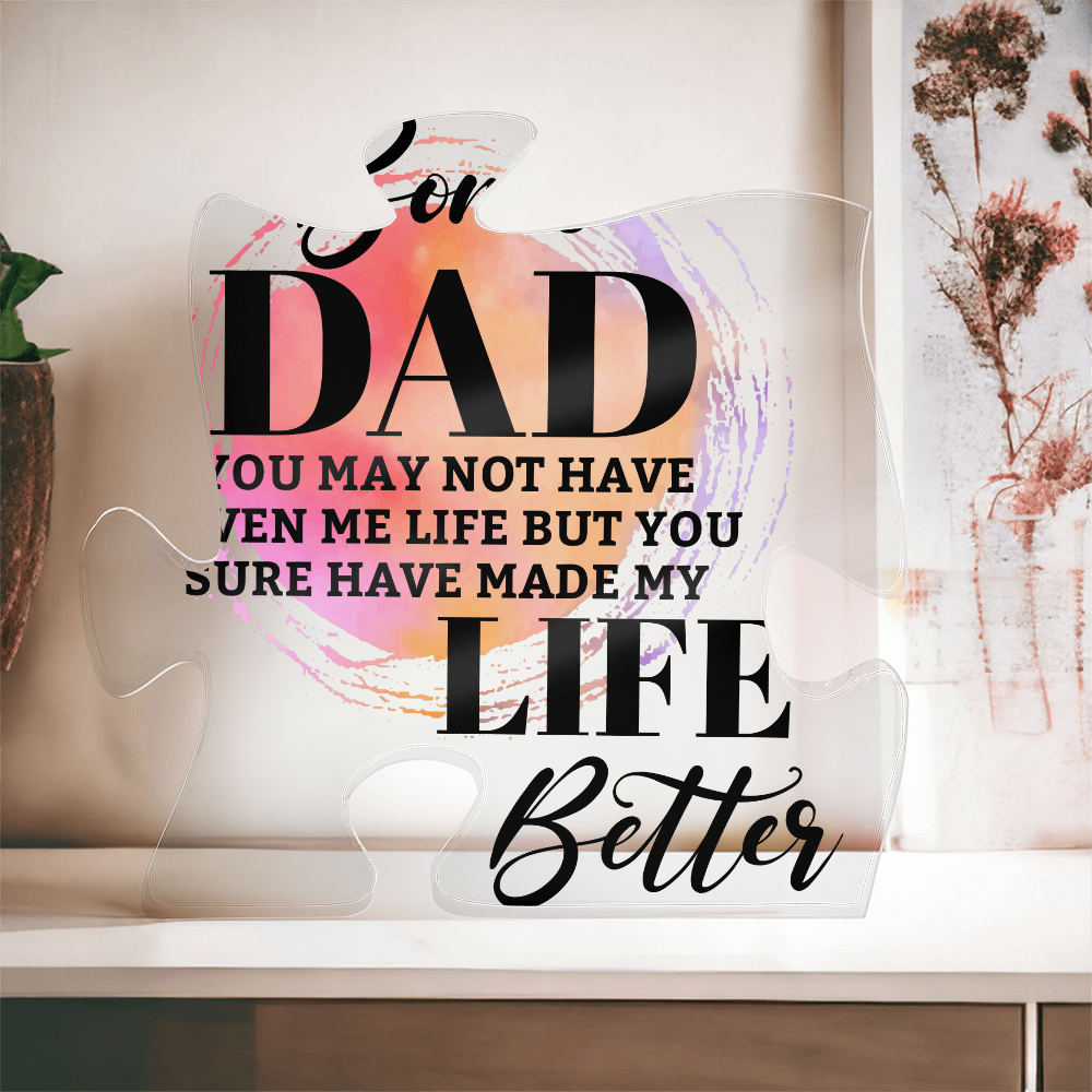 Bonus Dad Acrylic Puzzle Plaque