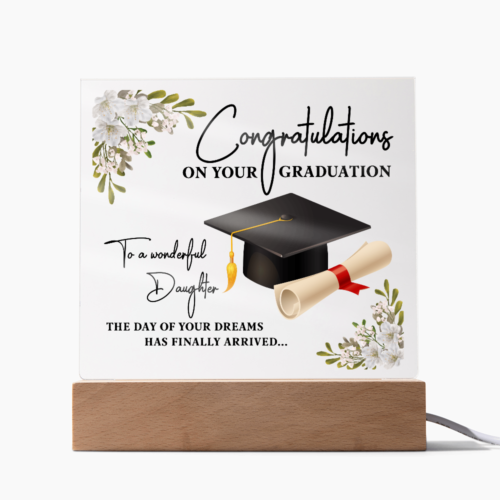 Congratulations Daughter Acrylic Square Plaque - Graduation Gift
