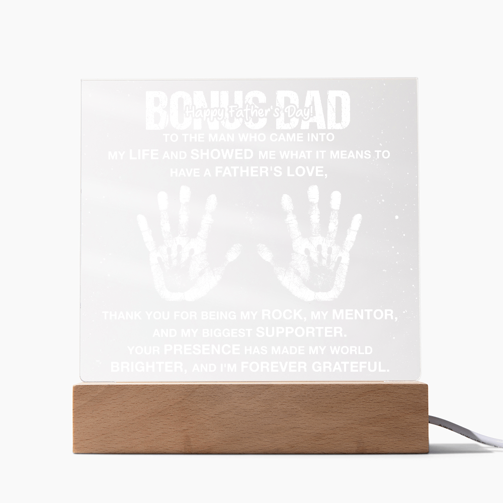 To The Man Who Came Into My Life Acrylic Square Plaque - Father's Day Gift for Bonus Dad