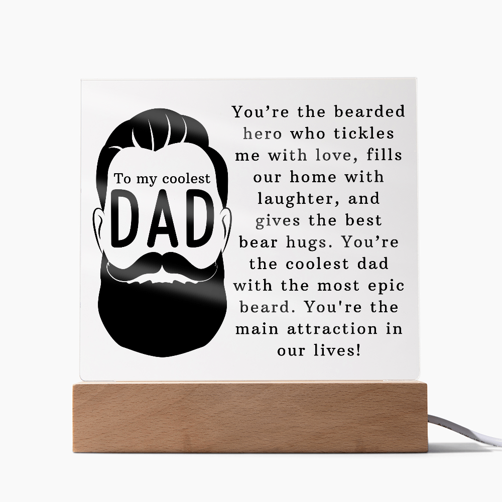 To The Coolest Dad Acrylic Square Plaque - Father's Day Gift for Dad
