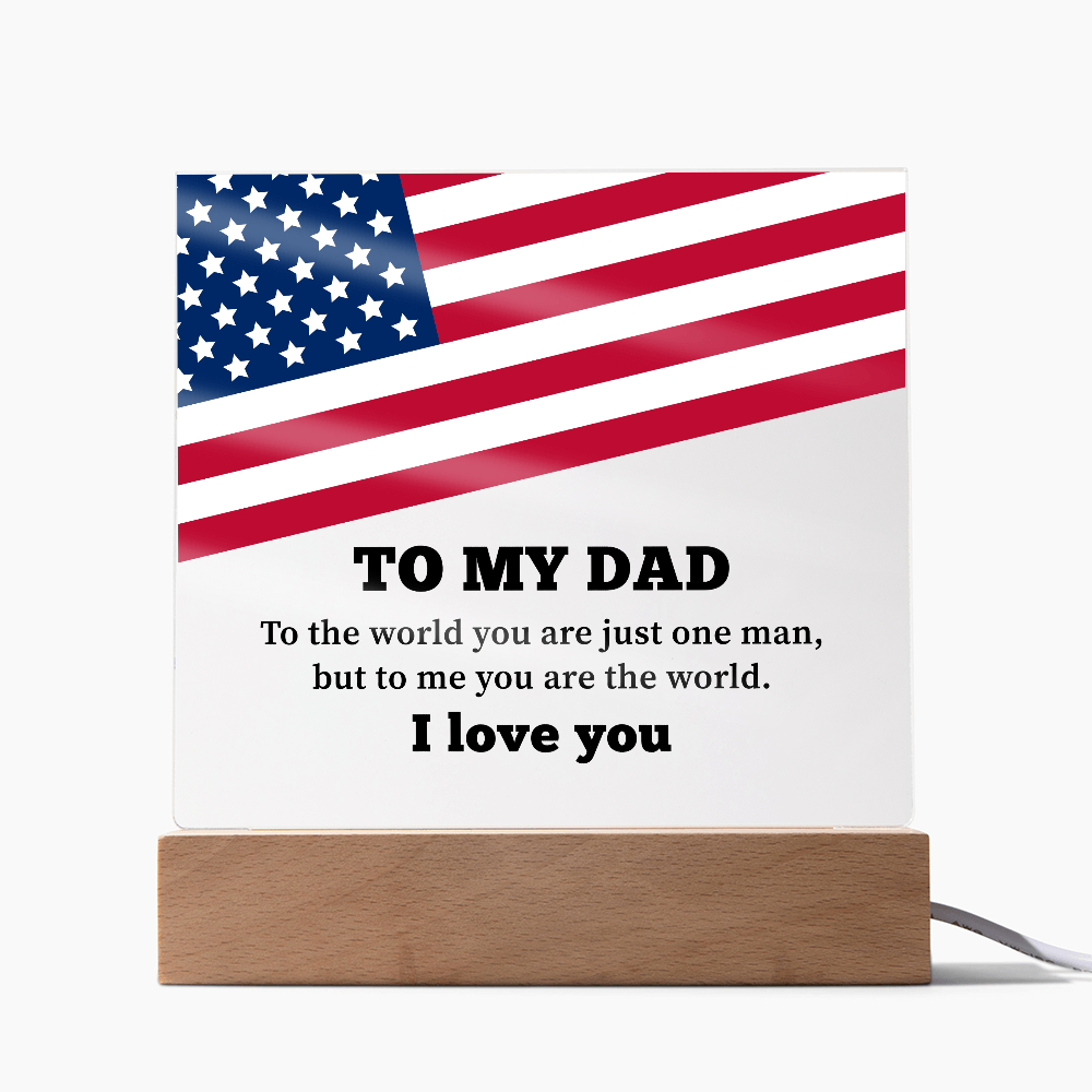 To My Dad Acrylic Square Plaque - Father's Day Gift for Dad