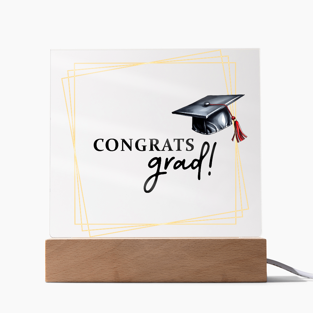 Congrats Grad Acrylic Square Plaque - Graduation Gift
