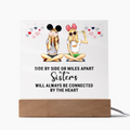 Sisters Side By Side Or Miles Apart Acrylic Square Plaque - Anniversary Gift