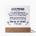Heal A Heart He Didn't Break Acrylic Square Plaque - Father's Day Gift for Bonus Dad