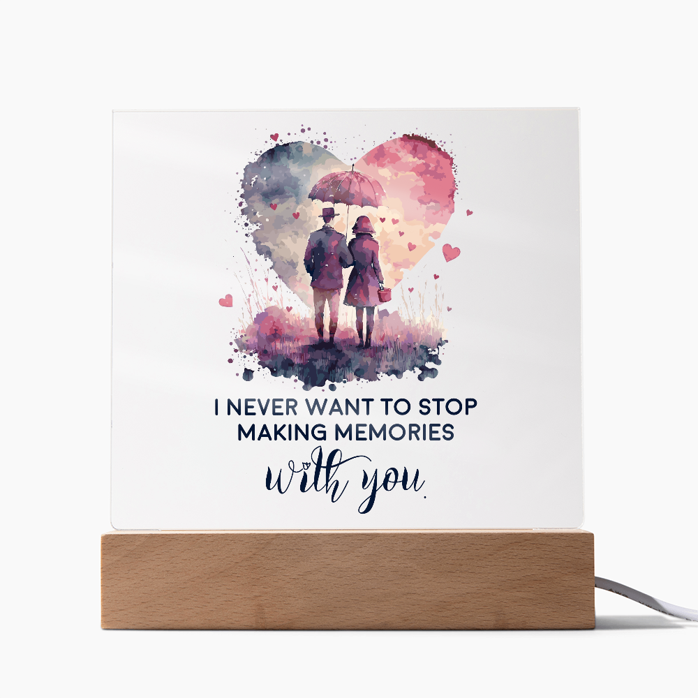Making Memories With You Acrylic Square Plaque - Anniversary Gift