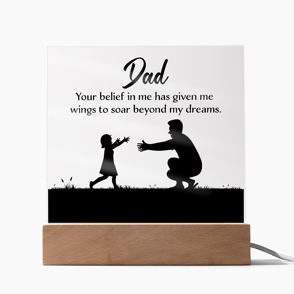Dad Acrylic Square Plaque - Happy Father's Day Gift for Dad