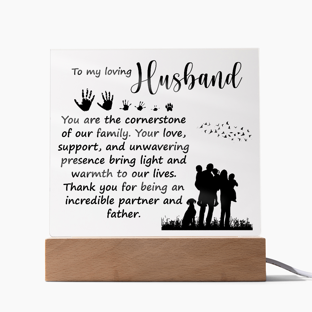 To My Loving Husband Acrylic Square Plaque - Father's Day Gift for Dad
