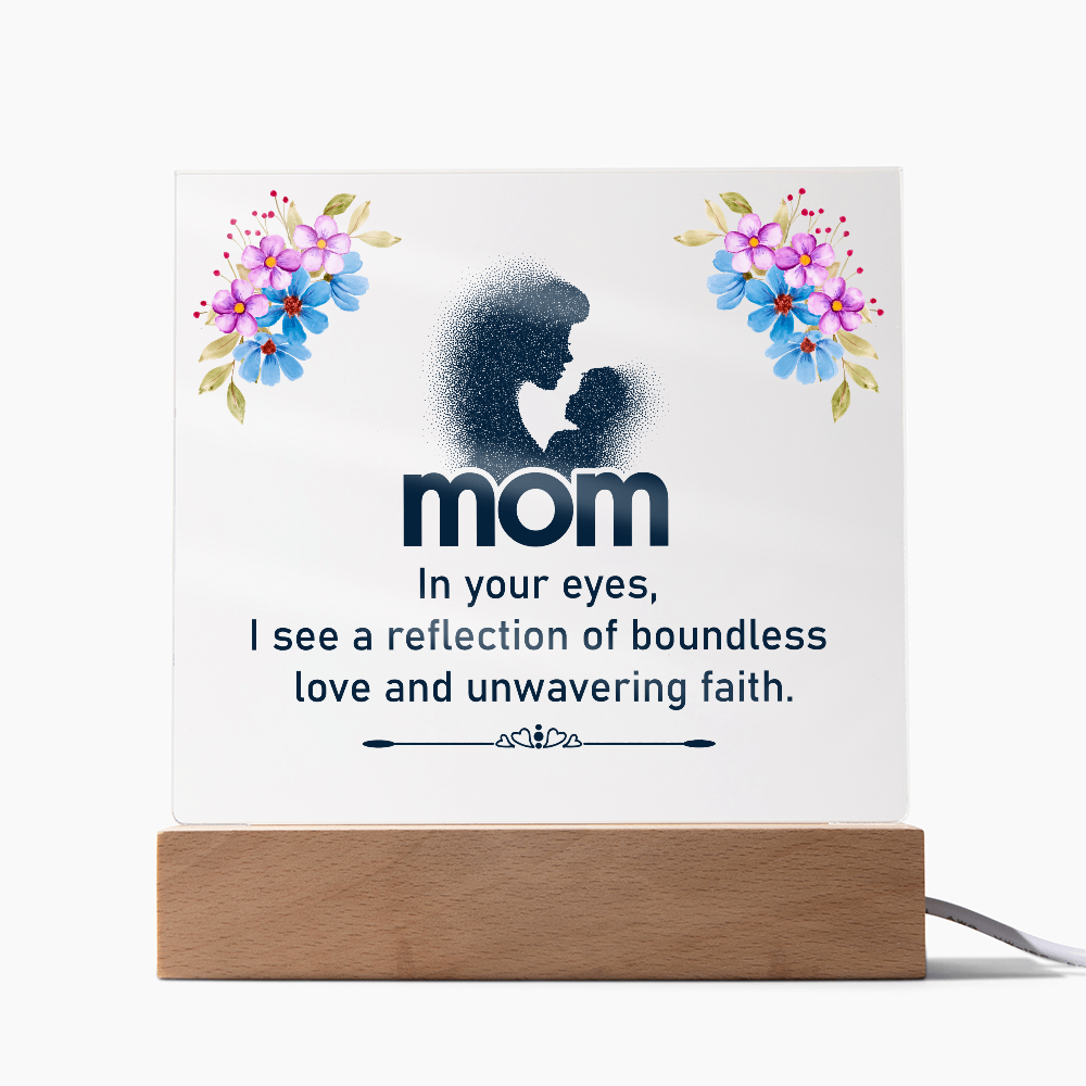Mom In Your Eyes Acrylic Square Plaque - Mother's Day Gift