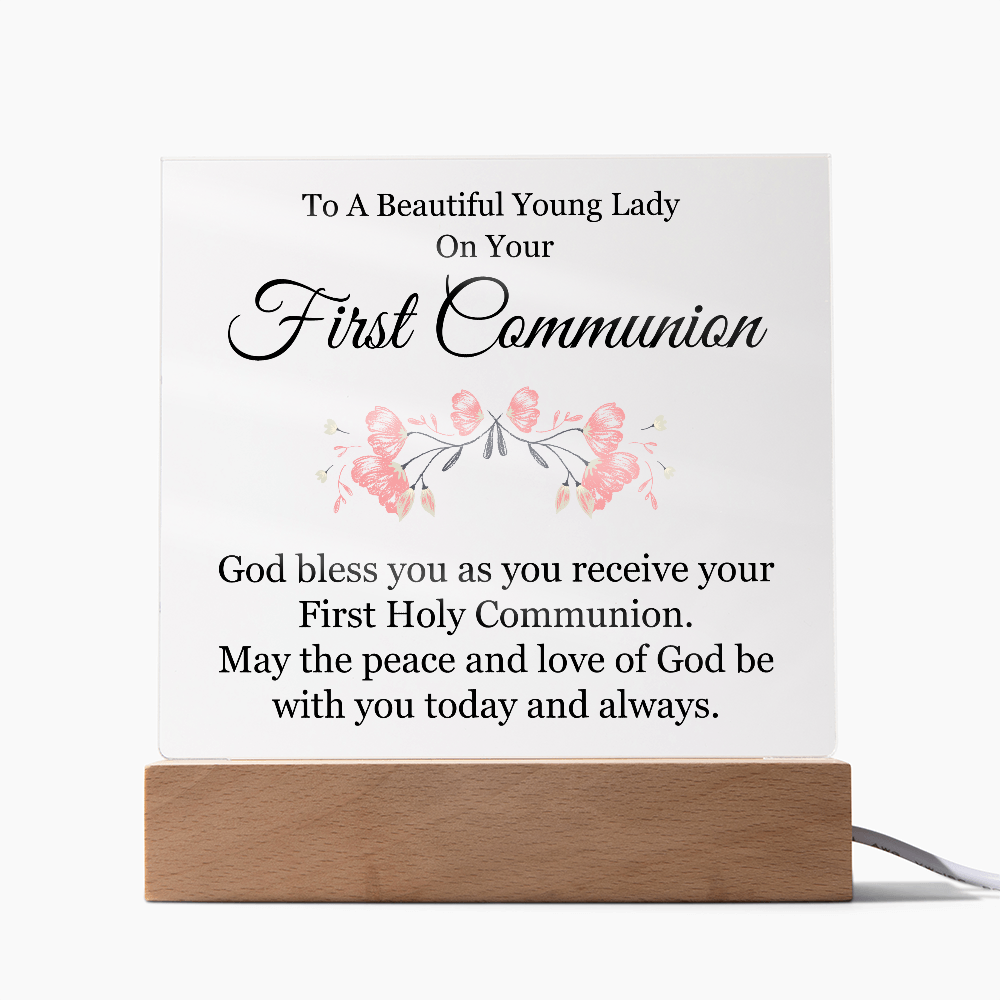 First Communion Acrylic Square Plaque - First Communion Gift