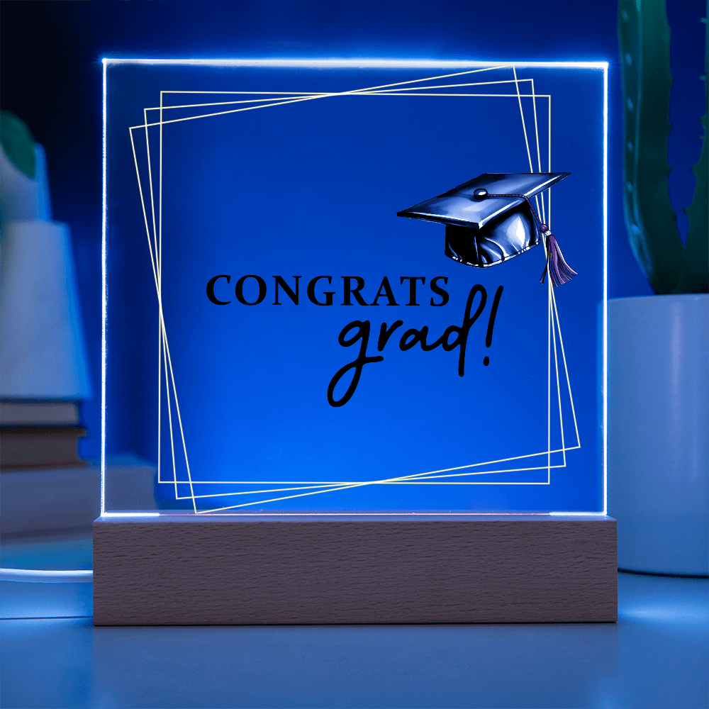 Congrats Grad Acrylic Square Plaque - Graduation Gift