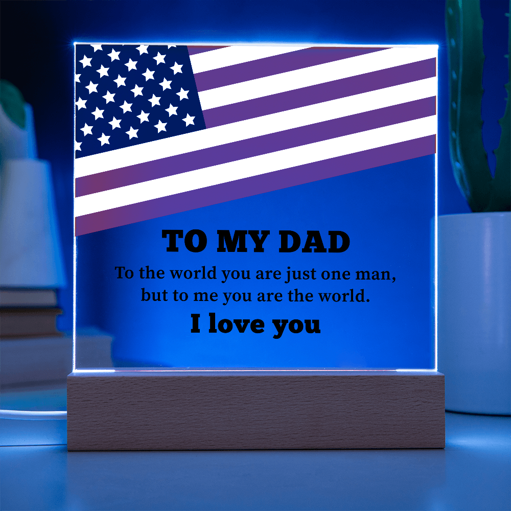 To My Dad Acrylic Square Plaque - Father's Day Gift for Dad