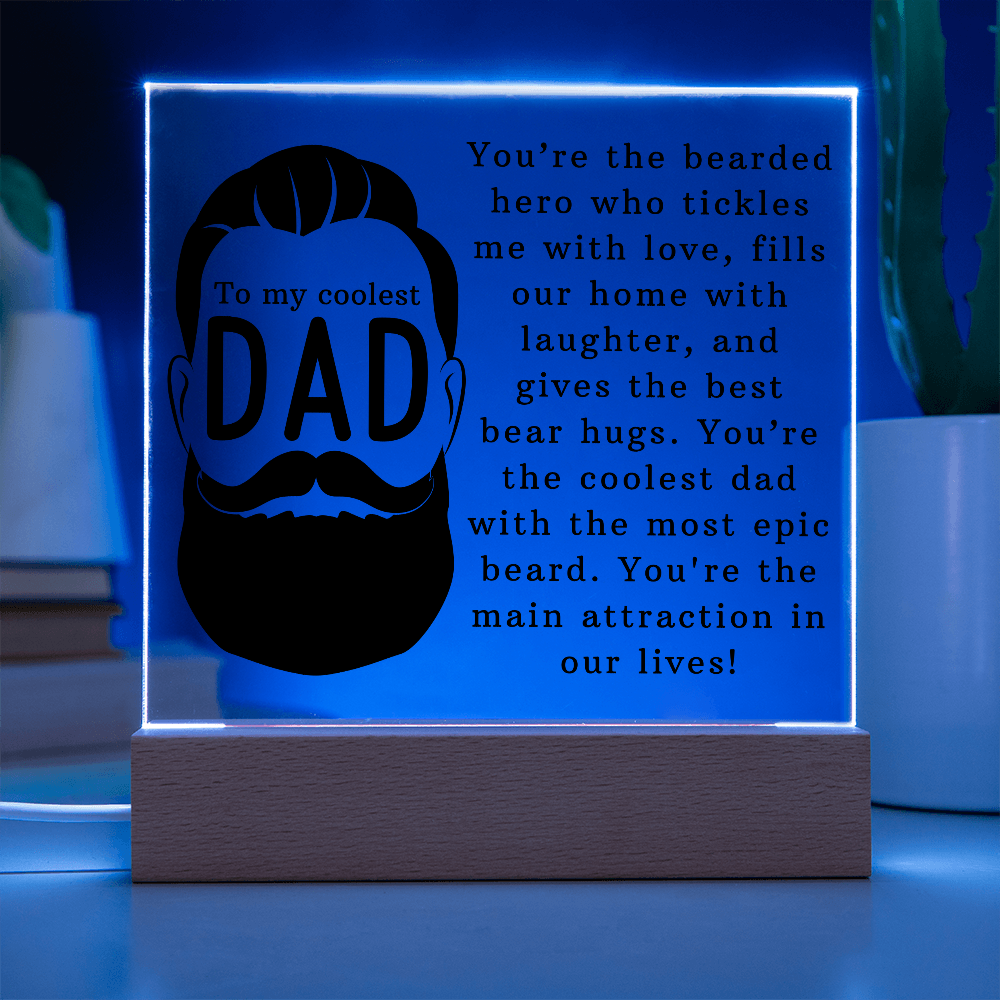 To The Coolest Dad Acrylic Square Plaque - Father's Day Gift for Dad