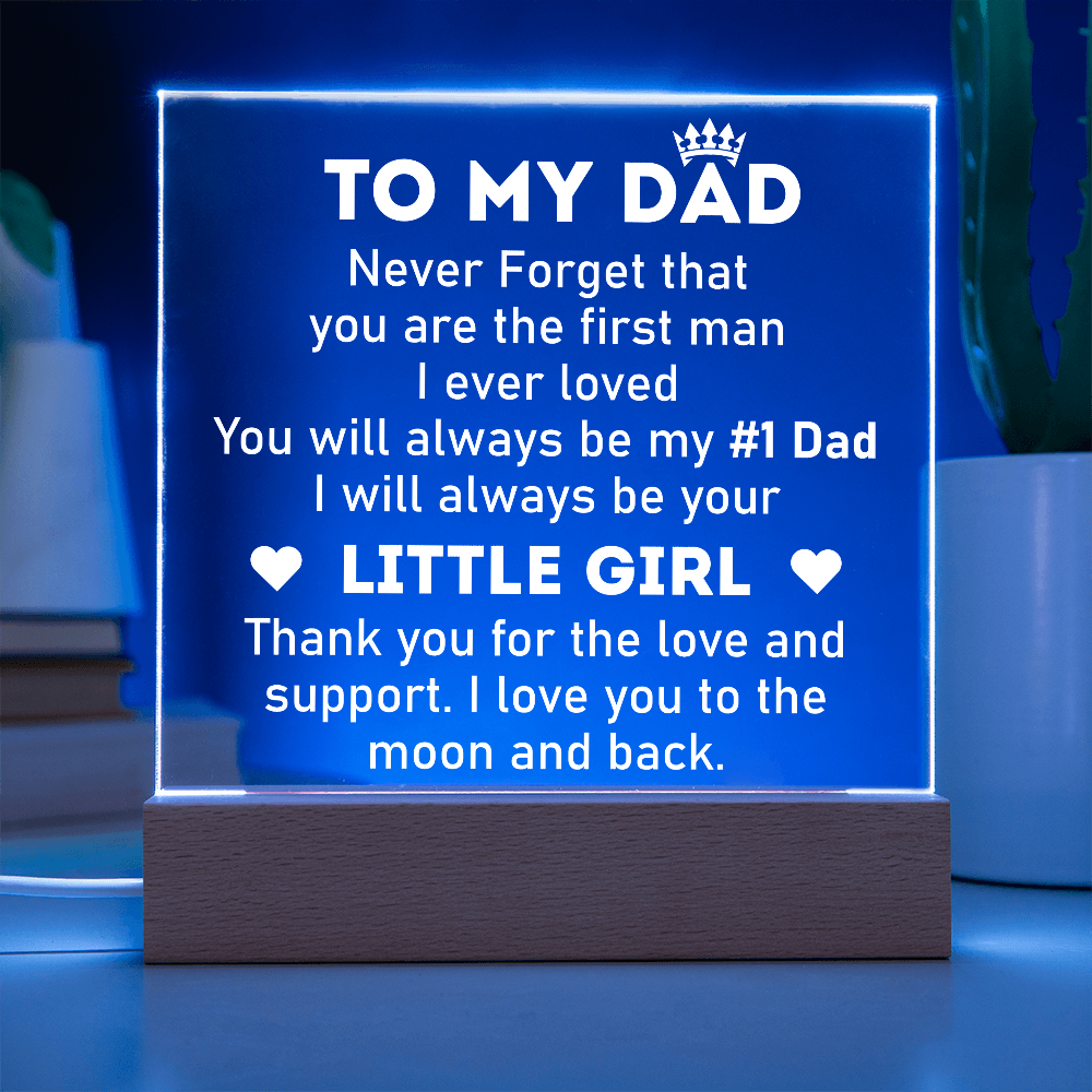 To My Dad Acrylic Square Plaque - A Piece Of My Heart, Father's Day Gift for Dad