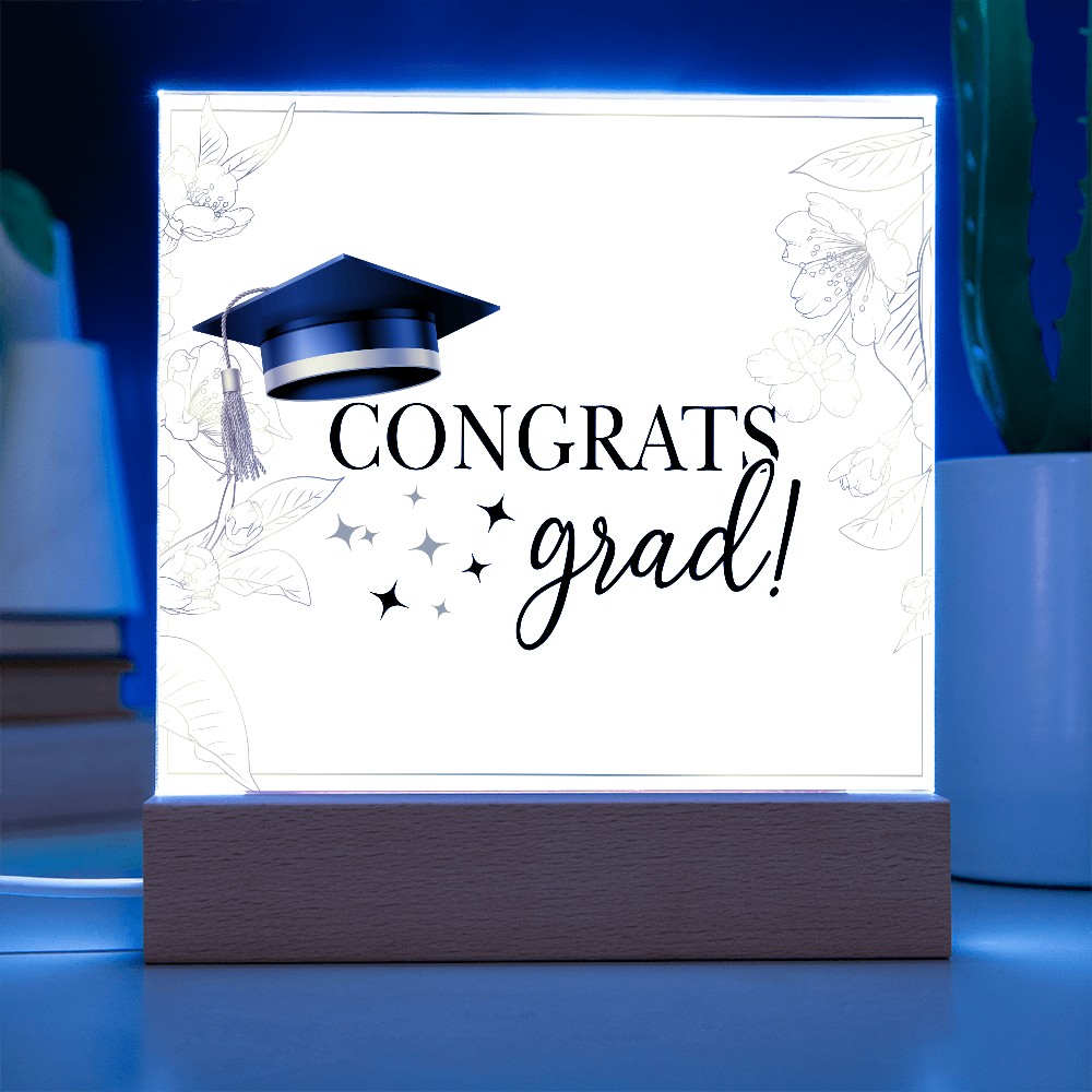 Congrats Grad Acrylic Square Plaque - Graduation Gift