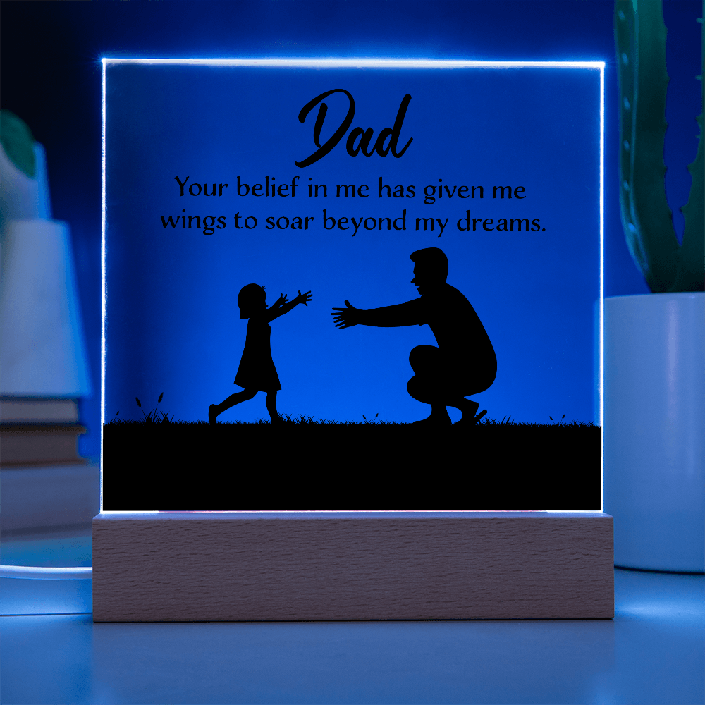 Dad Acrylic Square Plaque - Happy Father's Day Gift for Dad