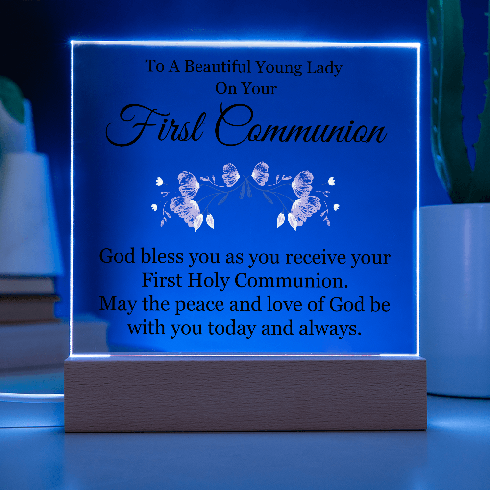 First Communion Acrylic Square Plaque - First Communion Gift