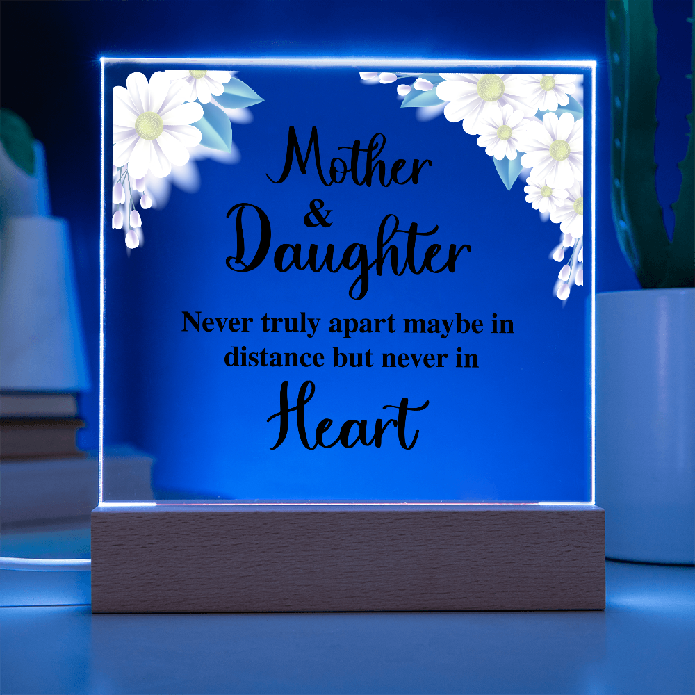 Mother And Daughter Acrylic Square Plaque - Mother's Day Gift