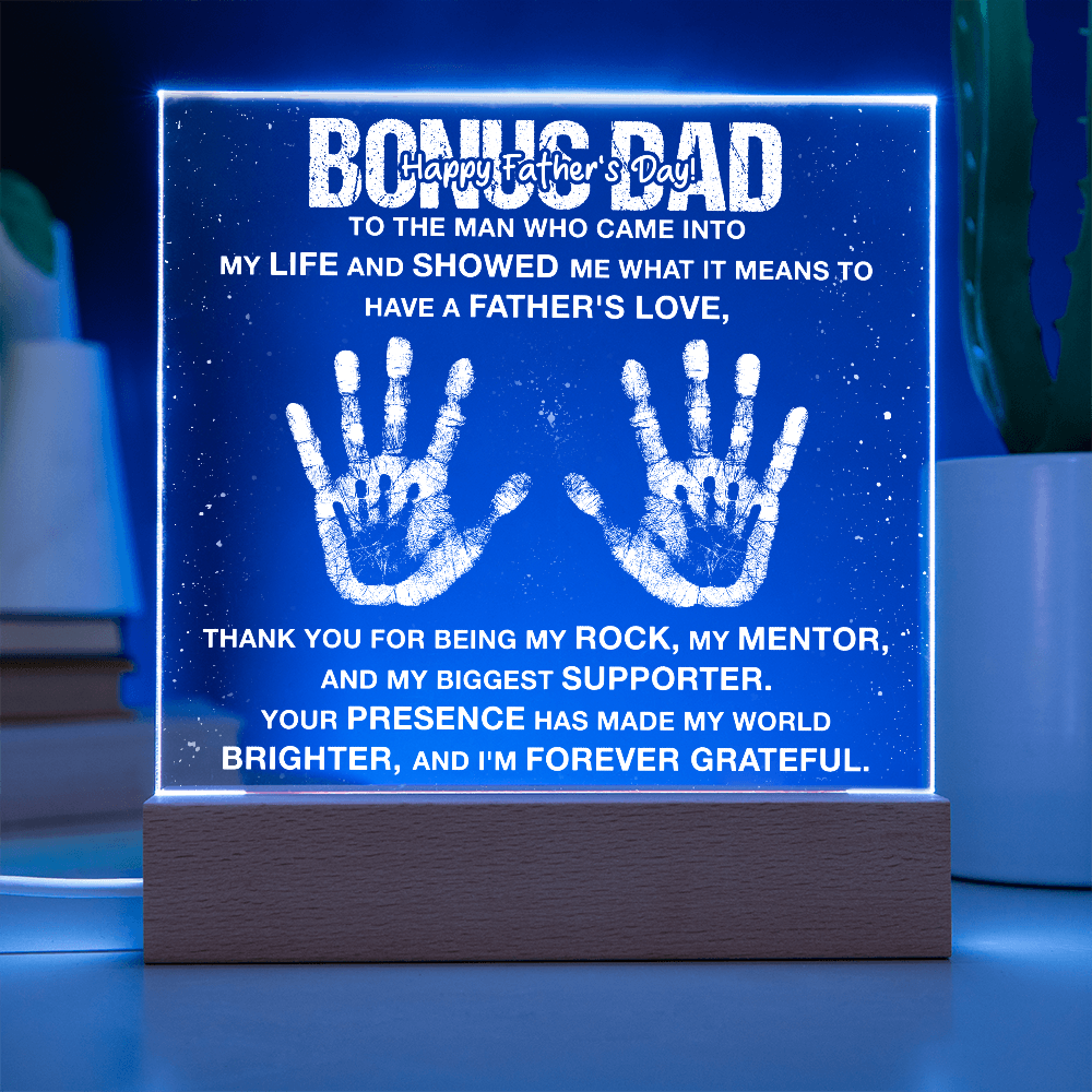 To The Man Who Came Into My Life Acrylic Square Plaque - Father's Day Gift for Bonus Dad