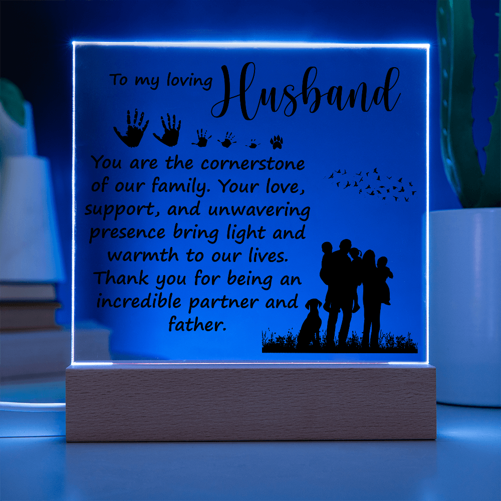 To My Loving Husband Acrylic Square Plaque - Father's Day Gift for Dad