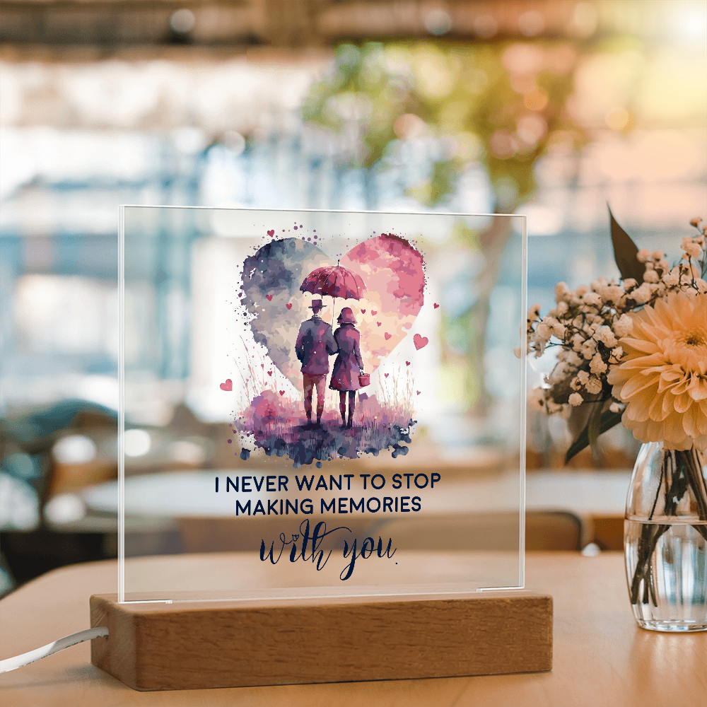 Making Memories With You Acrylic Square Plaque - Anniversary Gift