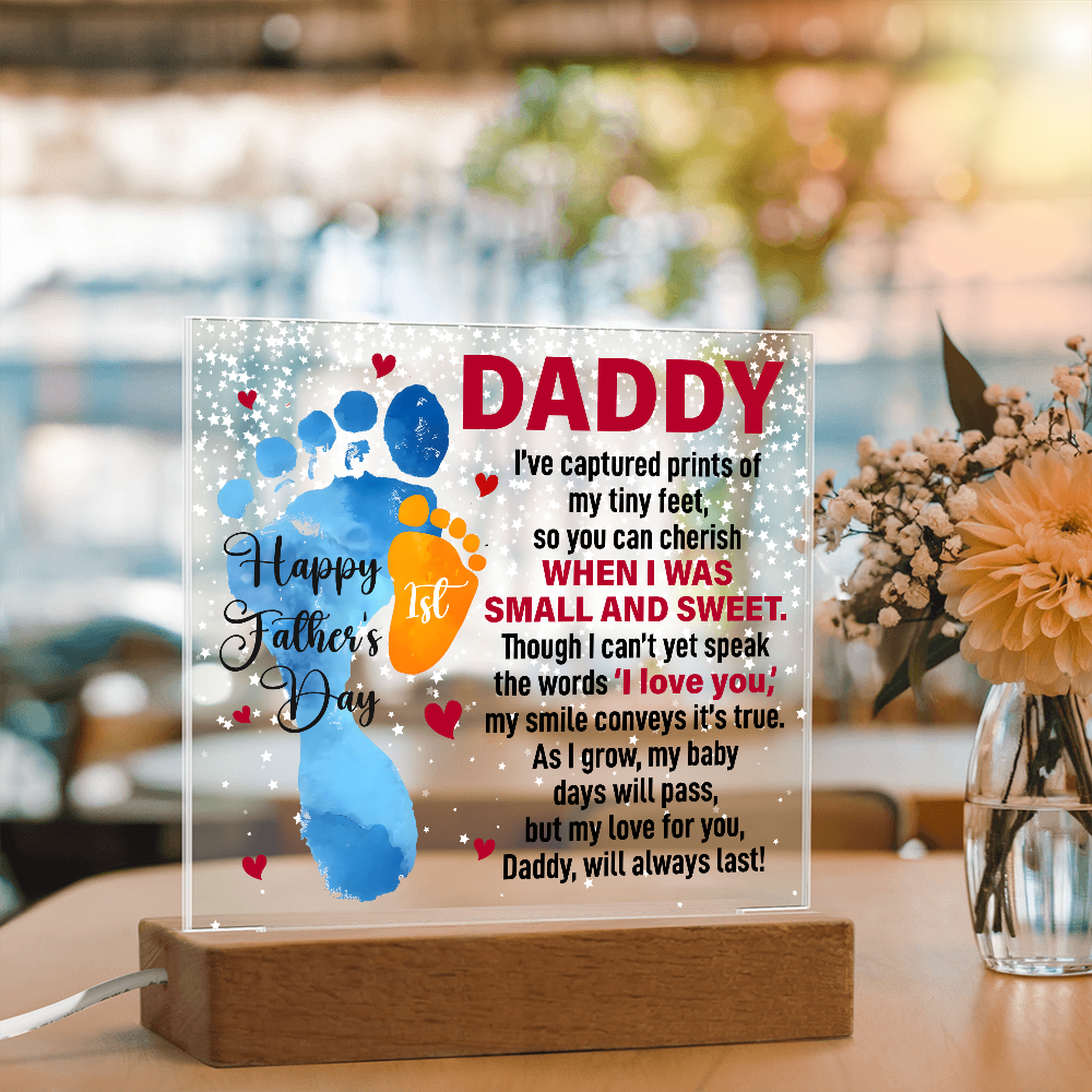 Daddy, Happy First Father's Day — Acrylic Square Plaque