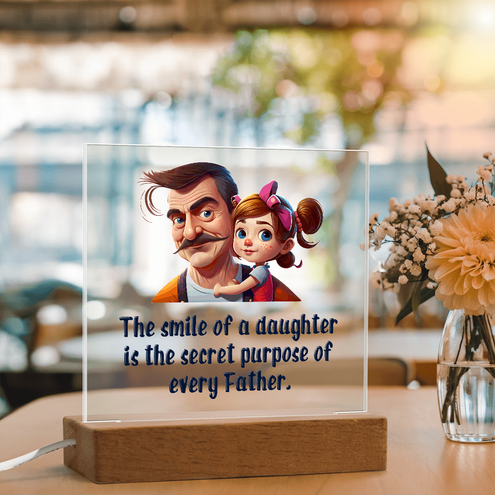 The Smile Of A Daughter Acrylic Square Plaque - Father's Day Gift for Dad