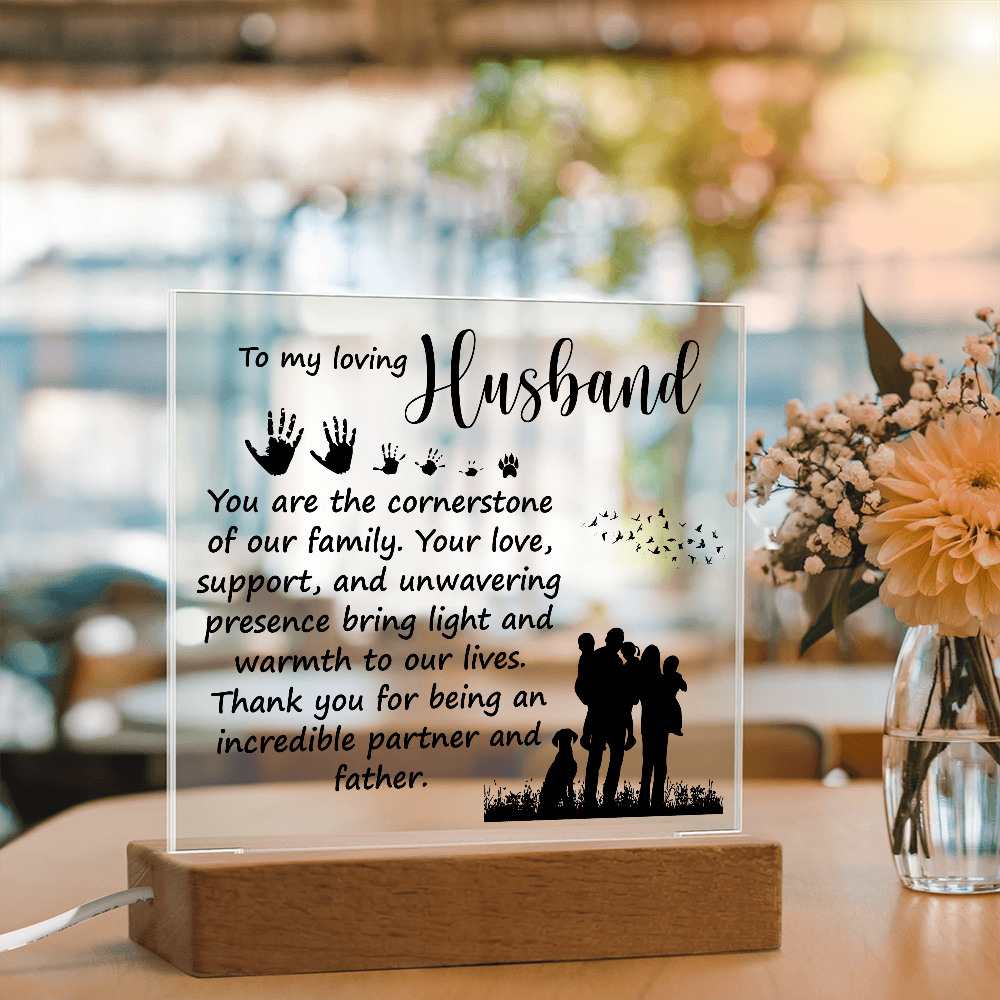 To My Loving Husband Acrylic Square Plaque - Father's Day Gift for Dad