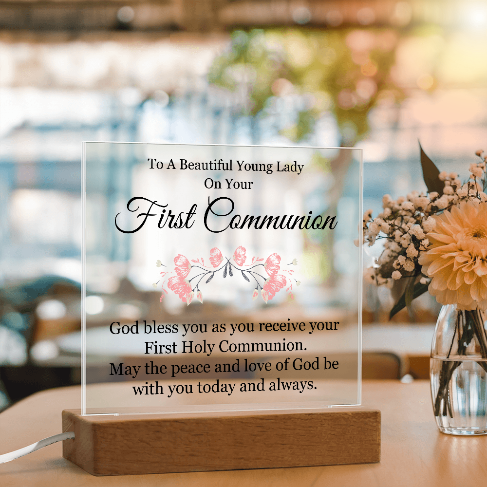 First Communion Acrylic Square Plaque - First Communion Gift