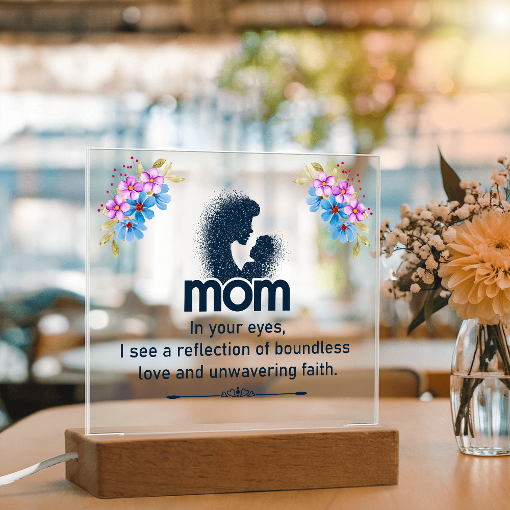 Mom In Your Eyes Acrylic Square Plaque - Mother's Day Gift