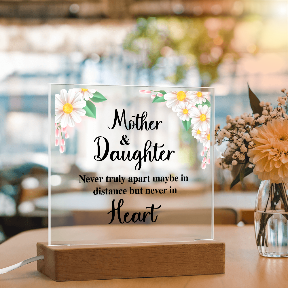 Mother And Daughter Acrylic Square Plaque - Mother's Day Gift