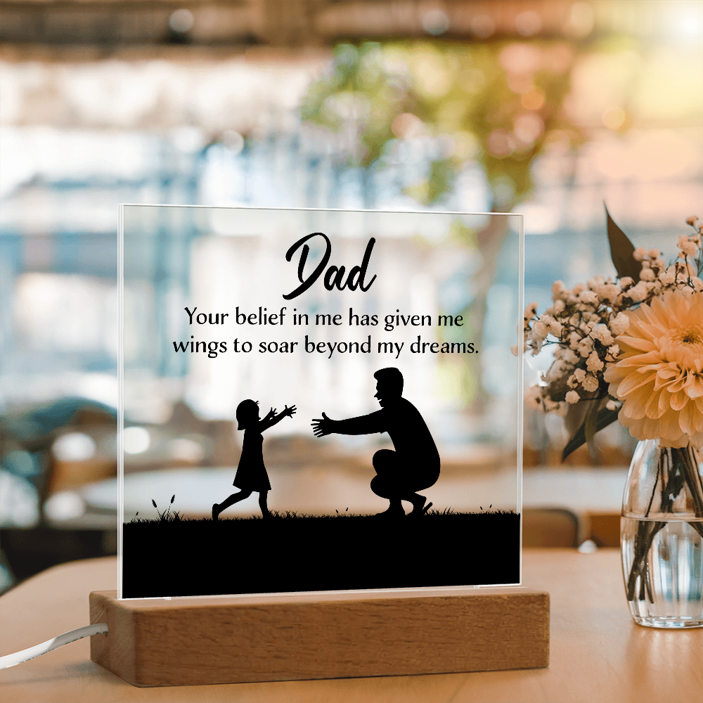 Dad Acrylic Square Plaque - Happy Father's Day Gift for Dad