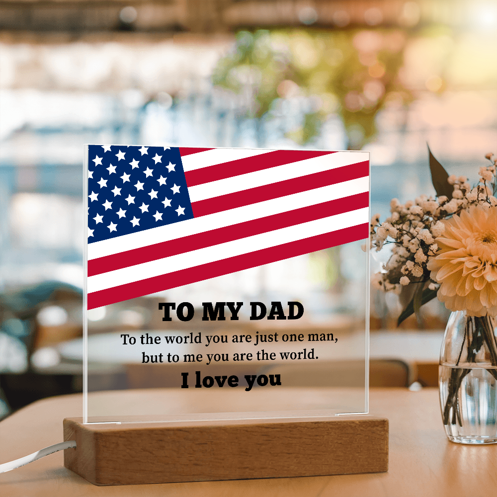 To My Dad Acrylic Square Plaque - Father's Day Gift for Dad