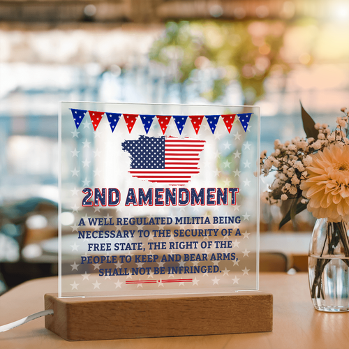 2nd Amendment Acrylic Square Plaque - Patriotic Home Decor Gift