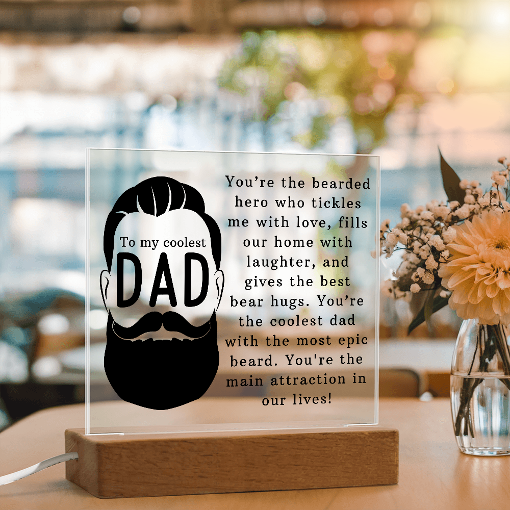 To The Coolest Dad Acrylic Square Plaque - Father's Day Gift for Dad