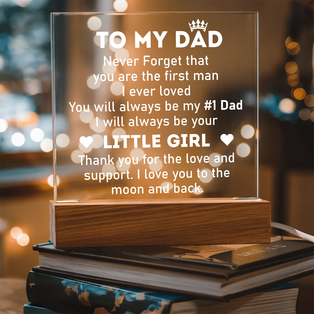 To My Dad Acrylic Square Plaque - A Piece Of My Heart, Father's Day Gift for Dad