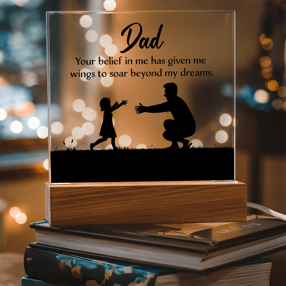 Dad Acrylic Square Plaque - Happy Father's Day Gift for Dad