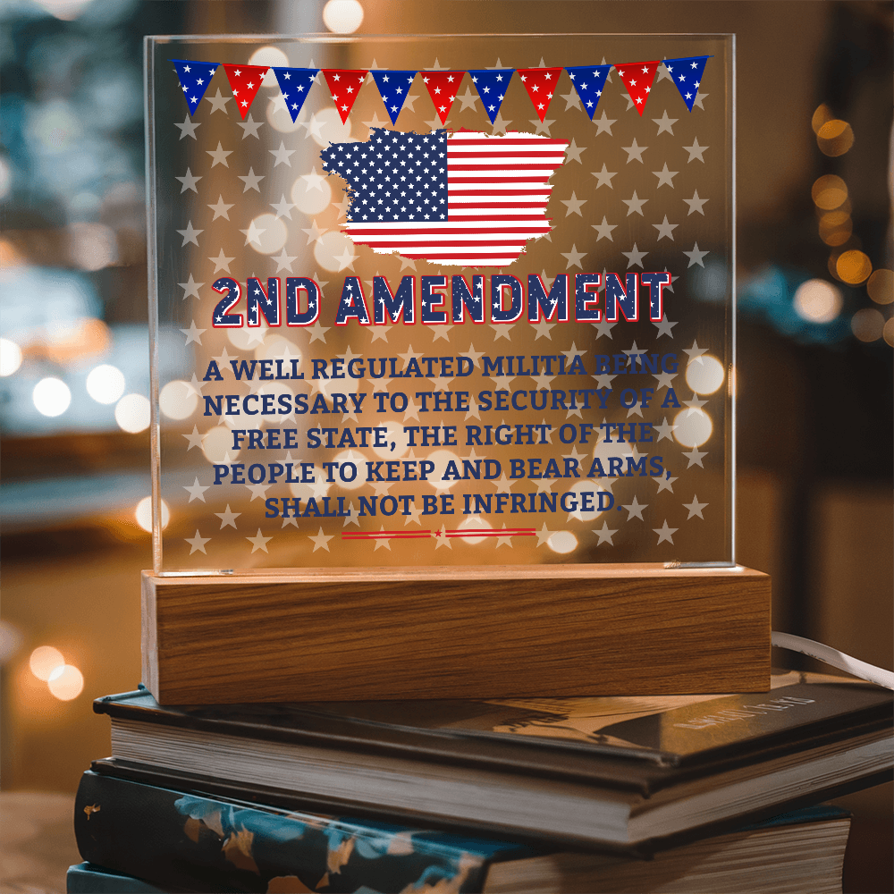 2nd Amendment Acrylic Square Plaque - Patriotic Home Decor Gift