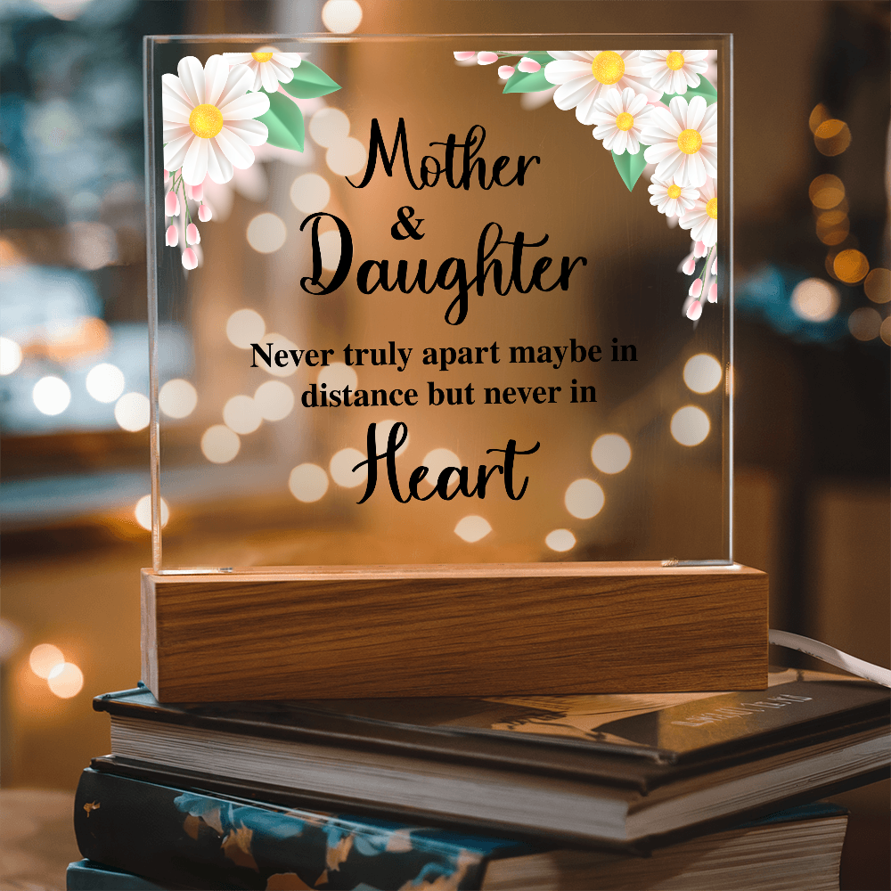 Mother And Daughter Acrylic Square Plaque - Mother's Day Gift