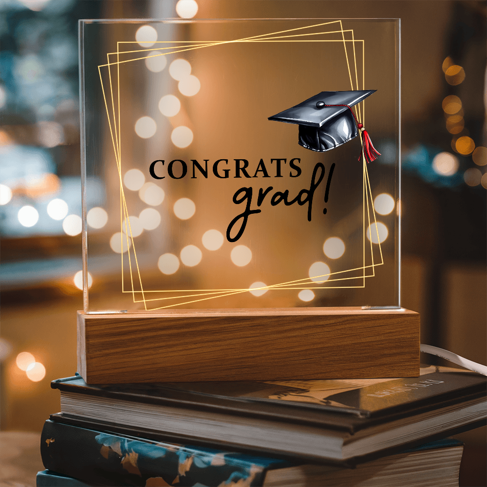 Congrats Grad Acrylic Square Plaque - Graduation Gift