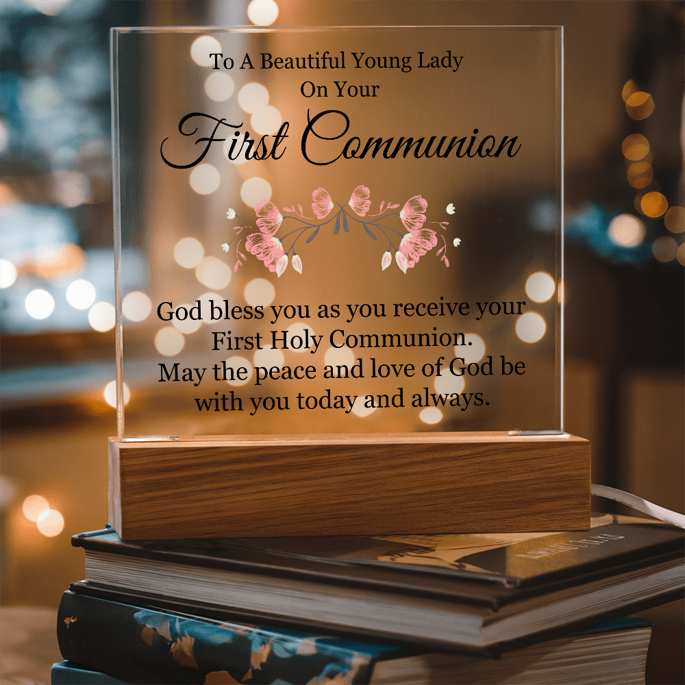 First Communion Acrylic Square Plaque - First Communion Gift