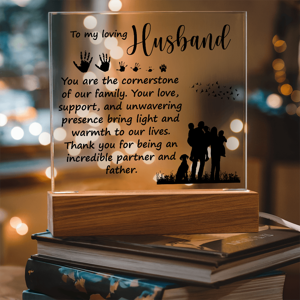 To My Loving Husband Acrylic Square Plaque - Father's Day Gift for Dad