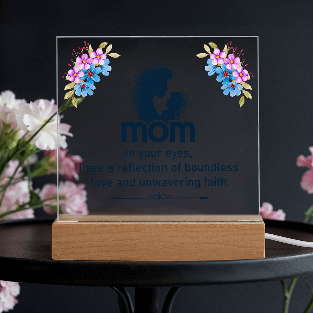 Mom In Your Eyes Acrylic Square Plaque - Mother's Day Gift