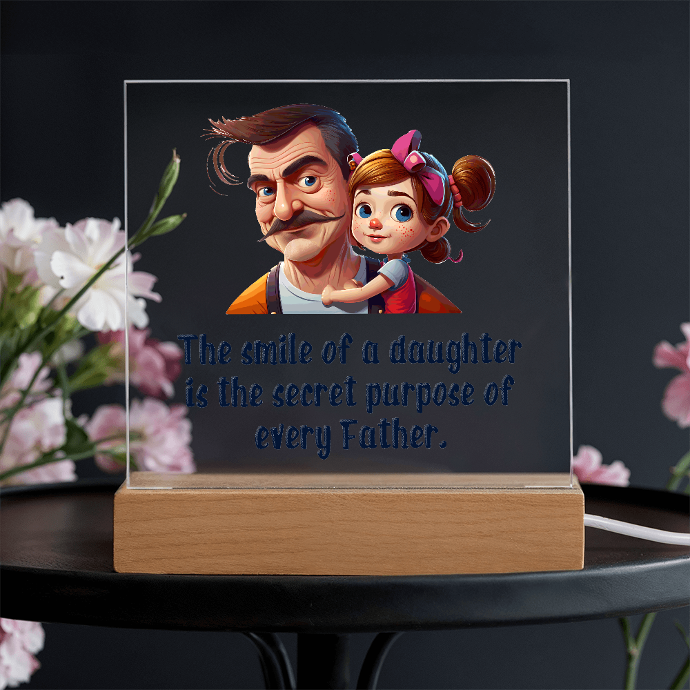 The Smile Of A Daughter Acrylic Square Plaque - Father's Day Gift for Dad